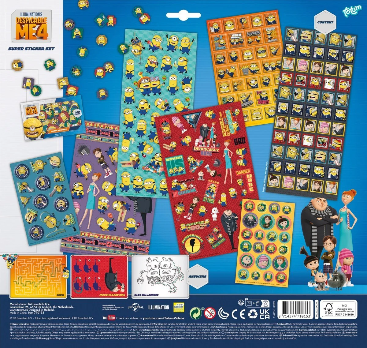 Adesivi Minions 7 pezzi - immagine 5